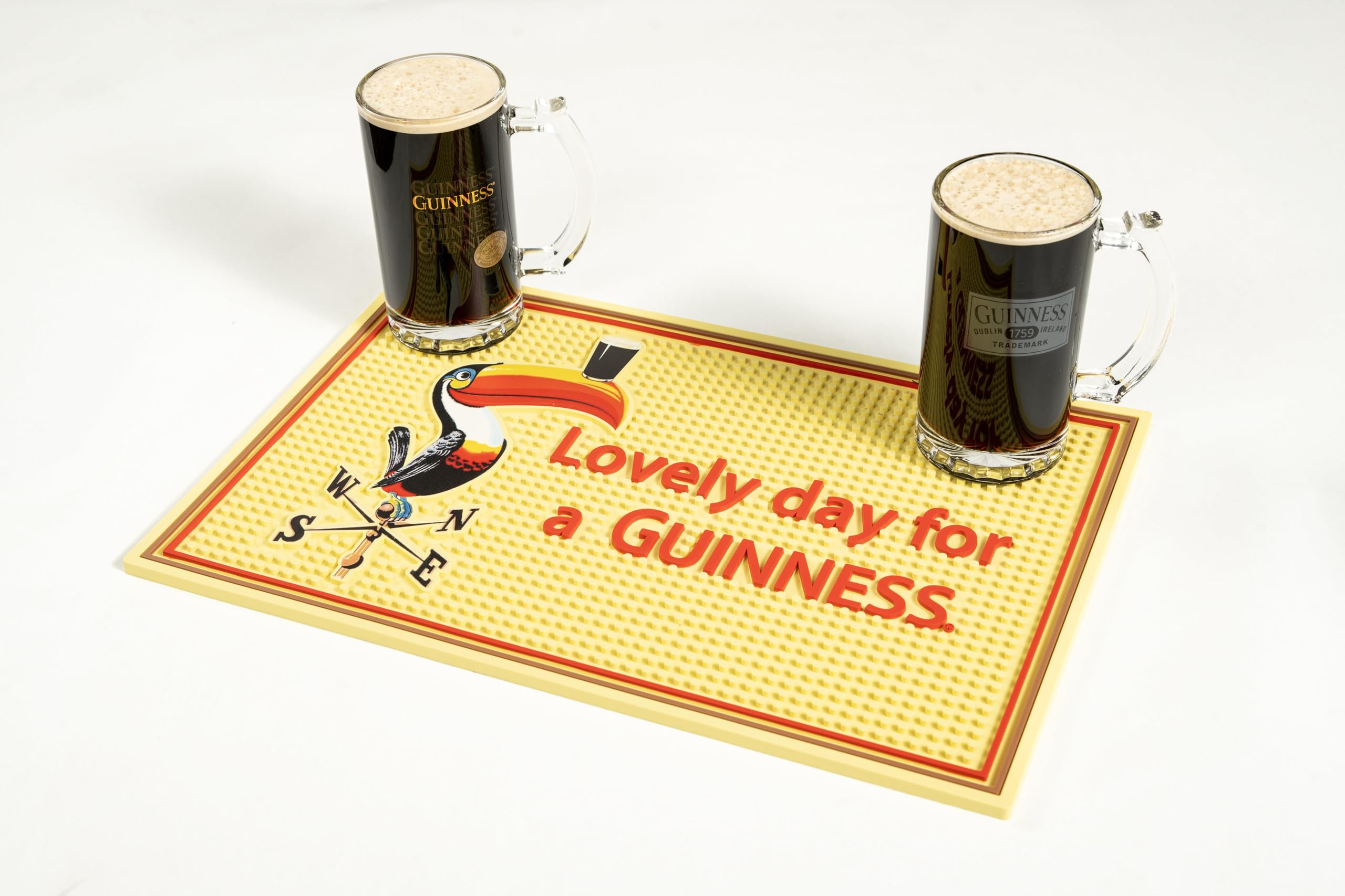 Guinness Bar Mats for Countertop - 18x12 Inches, with Iconic Gilroy Lo