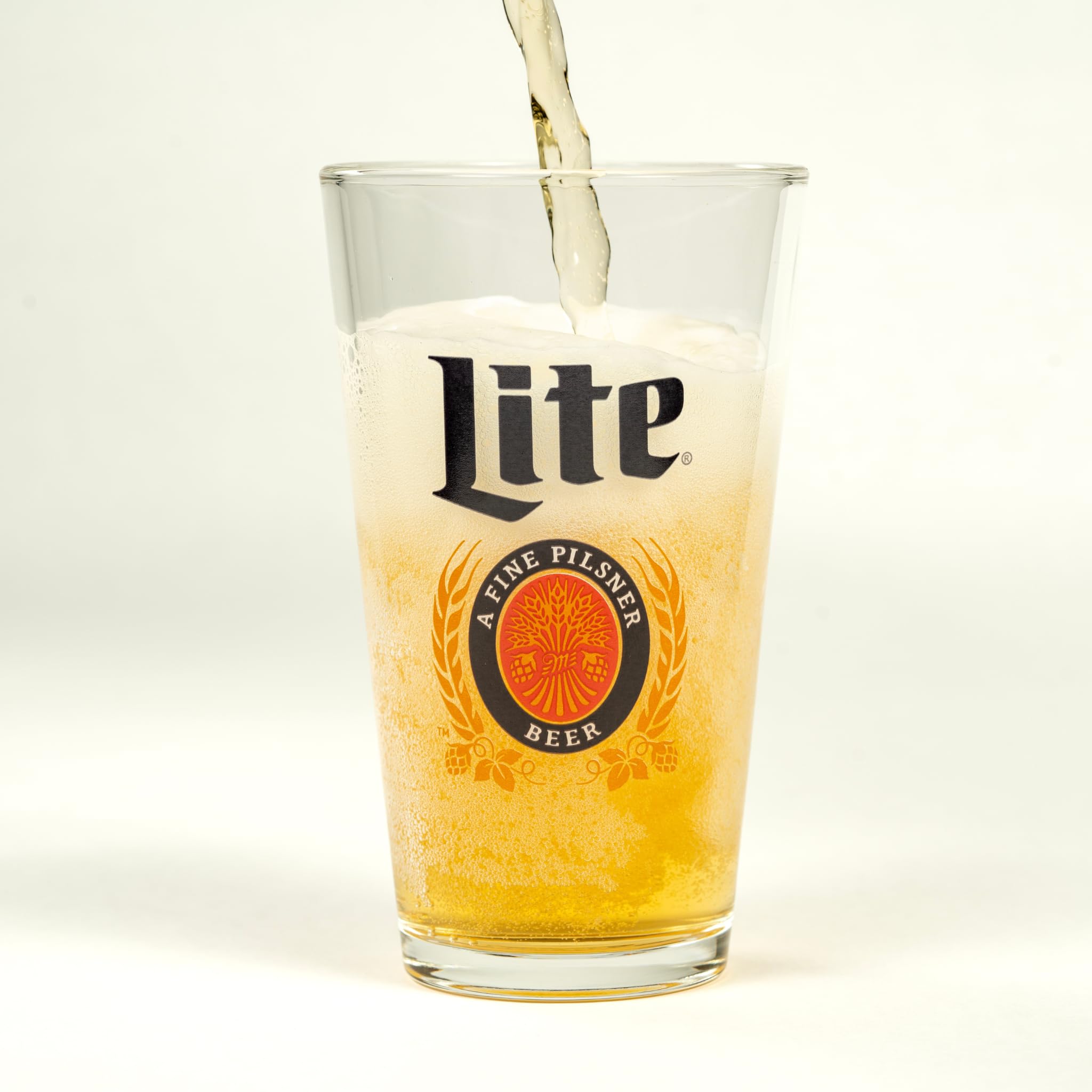 LORD'S ROCKS Miller Lite Beer Glasses 16oz Pint Glass - Set of 4 Authe