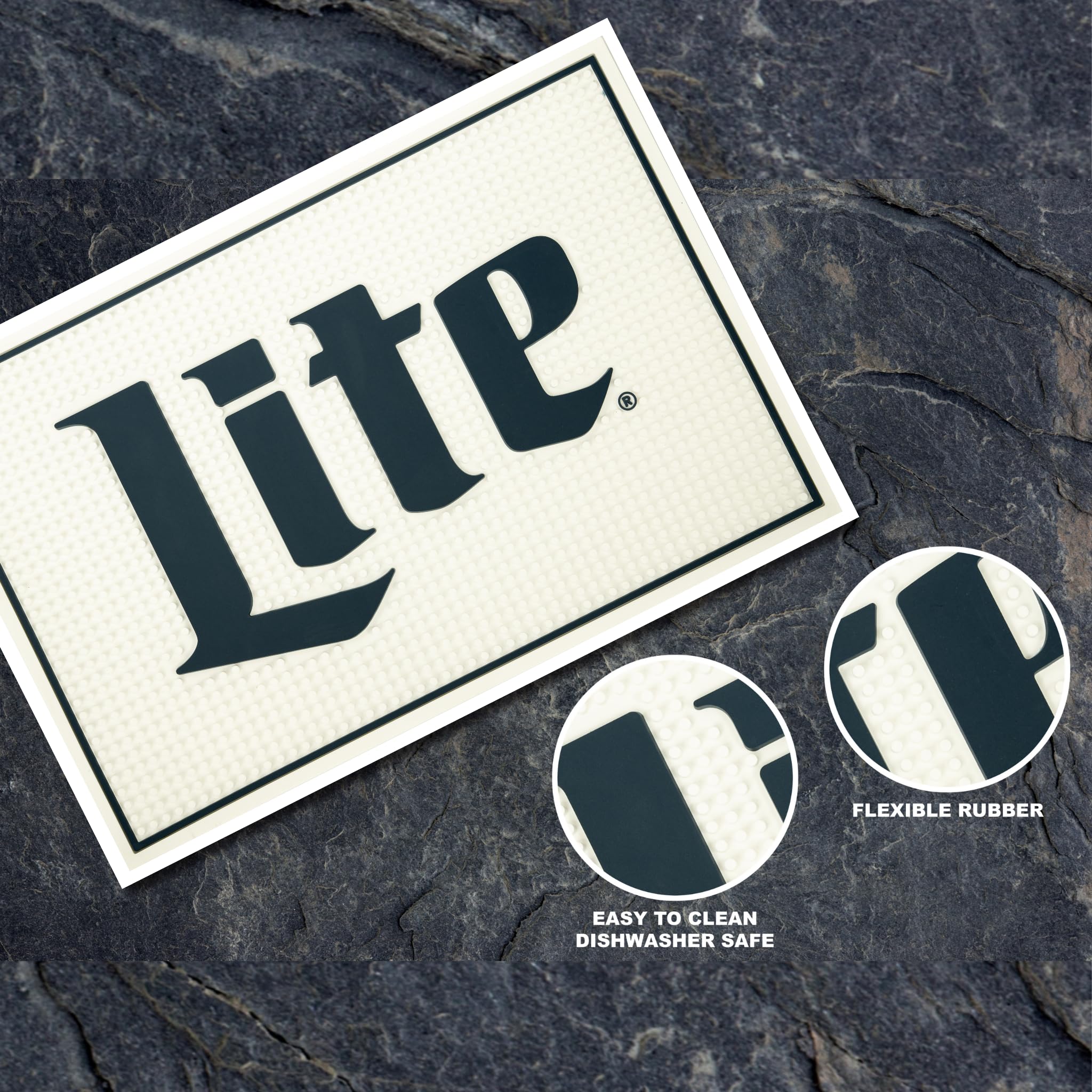 Miller Lite Bar Mats for Countertop - 18x12 inches, Non-Slip