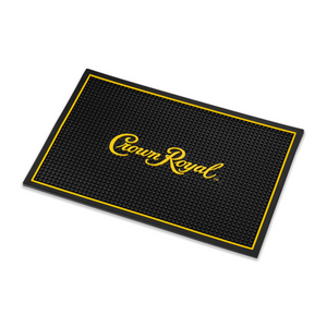 Crown Royal Bar and Spill Mat | Canadian Whiskey Rubber Bar Mat for Drips with Crown Royal Logo | Professional Non-Slip Bar Service Mat, 18 x 12” Compatible