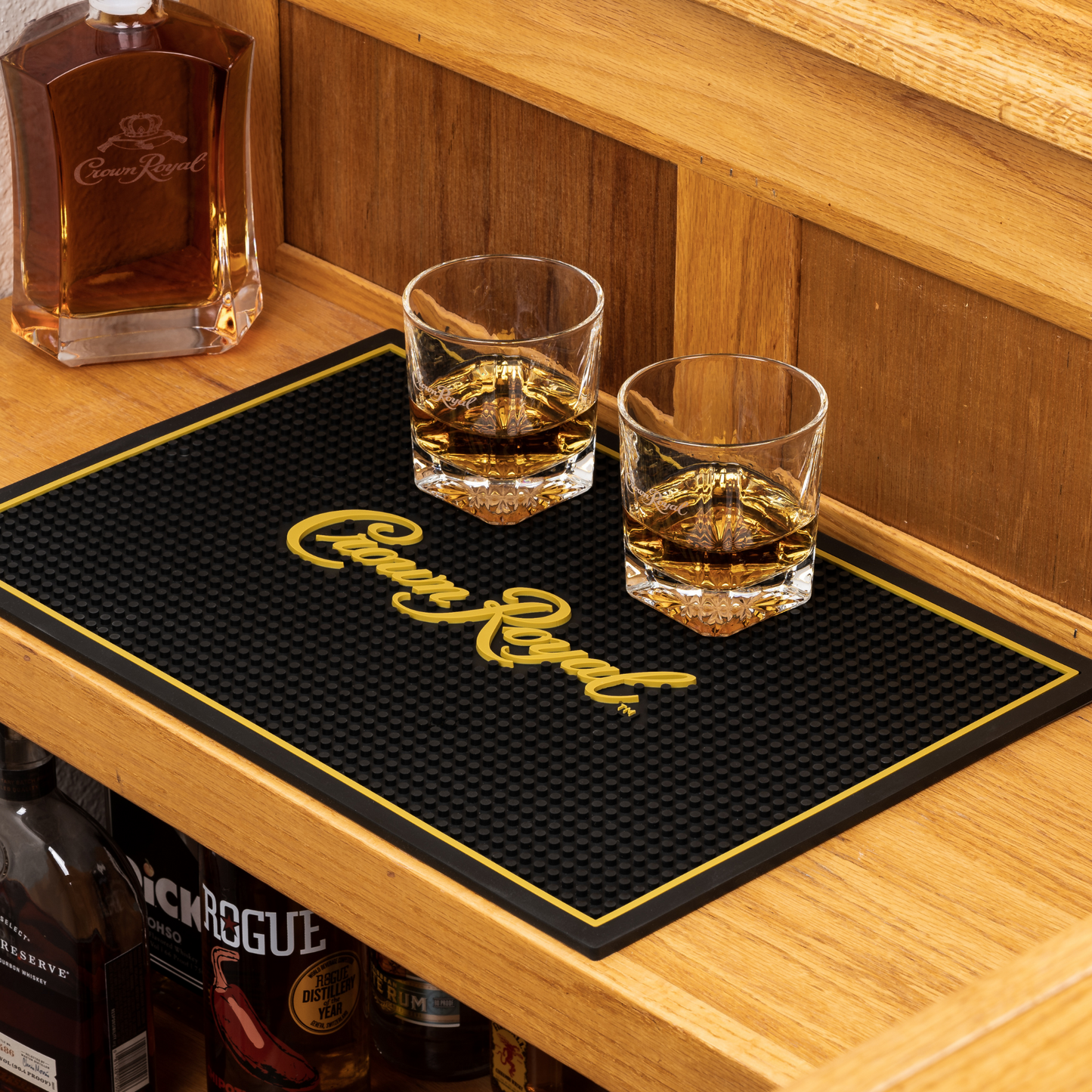 Crown Royal Whiskey Glass and Stone Set by Lord’s Rocks | 2 Scotch Whiskey Glasses and 4 Unique Chilling Granite Rocks | Whiskey Stone Gift Set for Men Compatible