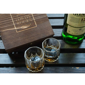 The Connoisseur - 6 Whiskey Stones + Two 2.7 oz Glasses